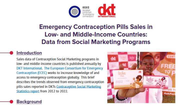 EC sales in low- and middle-income countries: Data from Social Marketing Programs