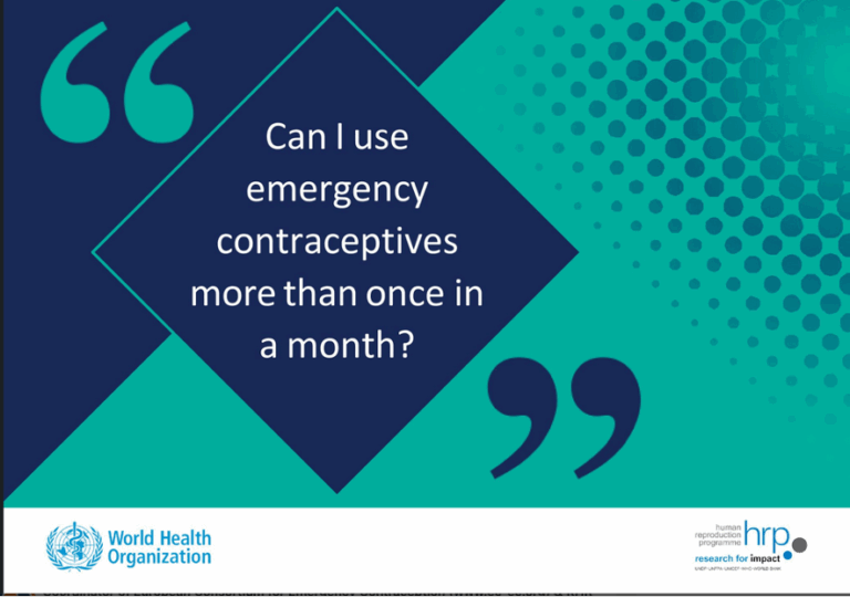 WHO confirms safety of repeated Emergency Contraception use in new MEC