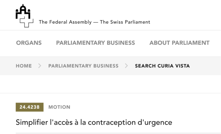 Swiss Parliament discusses simplifying access to emergency contraception